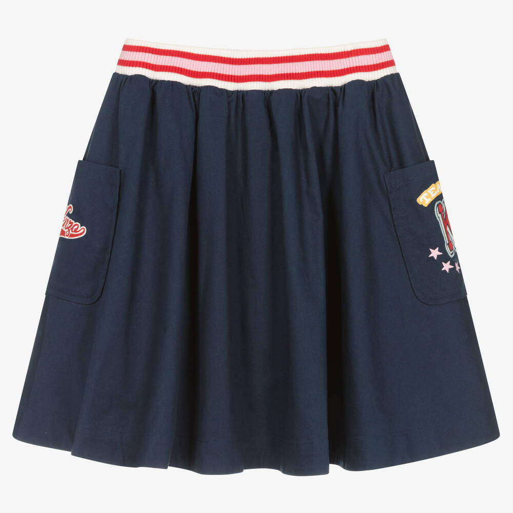 KENZO KIDS-Синяя юбка из хлопкового поплина | Childrensalon Outlet