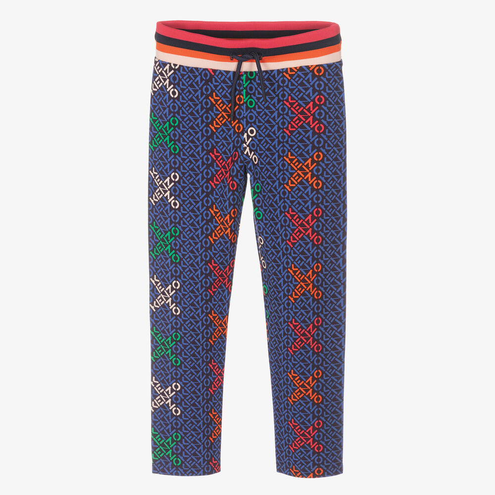 KENZO KIDS - Girls Blue Cross Leggings | Childrensalon