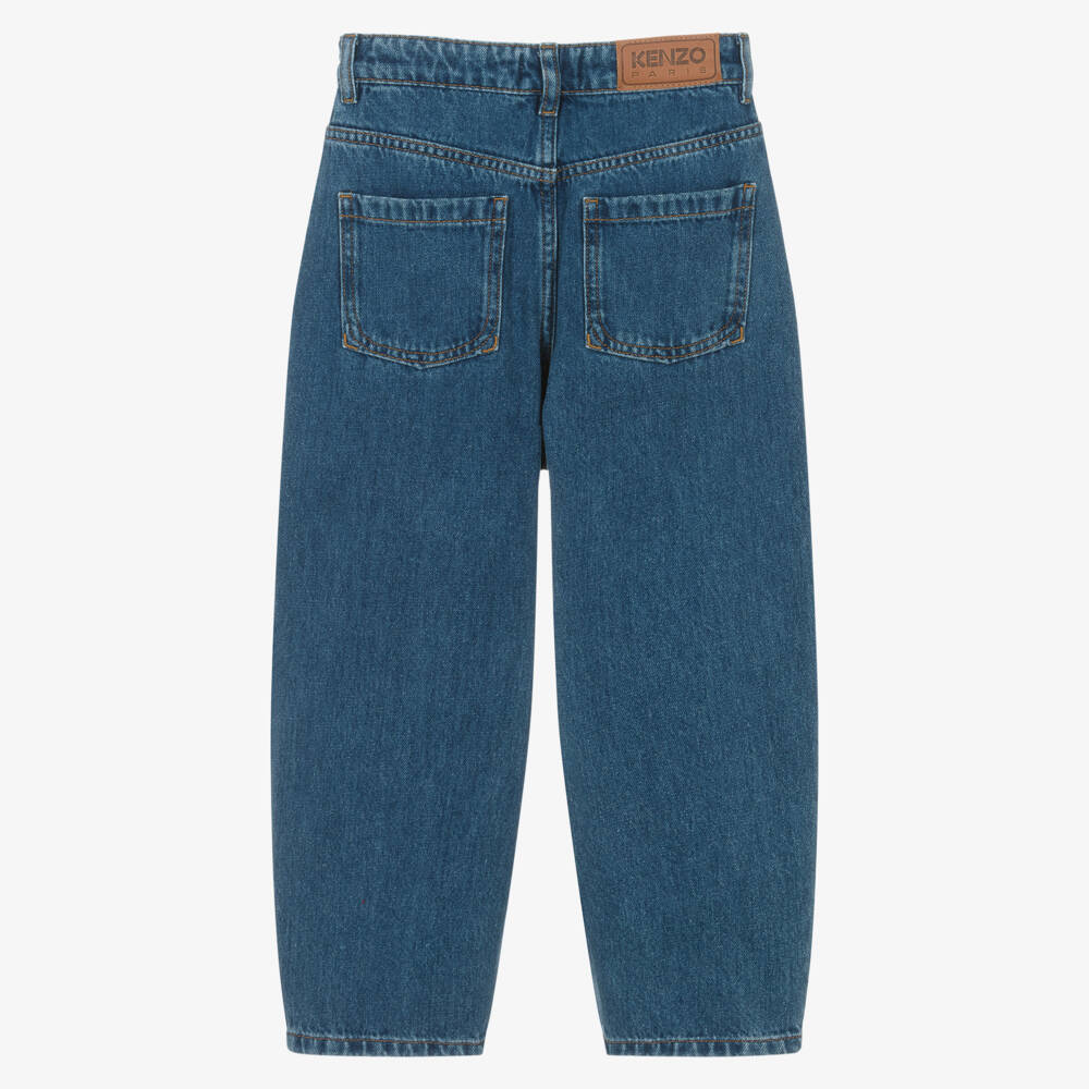 KENZO KIDS-Асимметричные синие джинсы для девочек | Childrensalon Outlet
