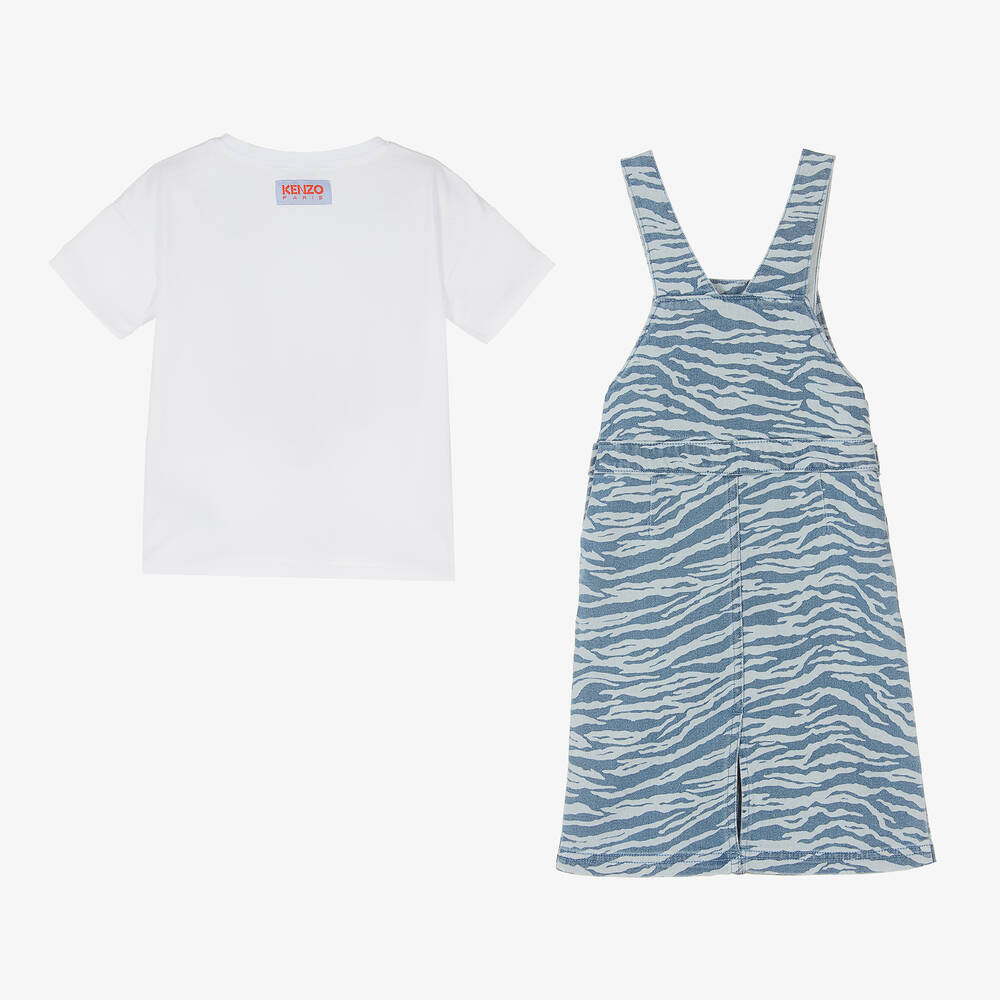 KENZO KIDS-Футболка и голубой джинсовый сарафан | Childrensalon Outlet