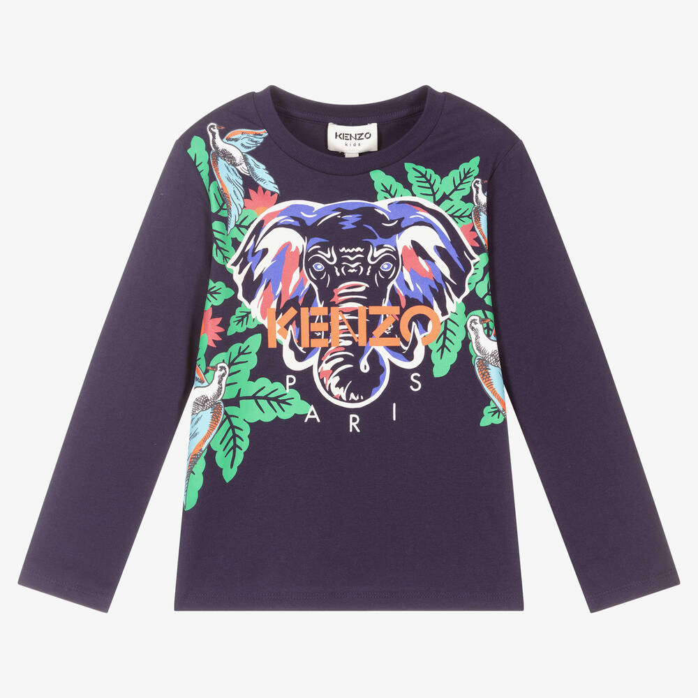 KENZO KIDS - Blaues Elefantenoberteil (M) | Childrensalon