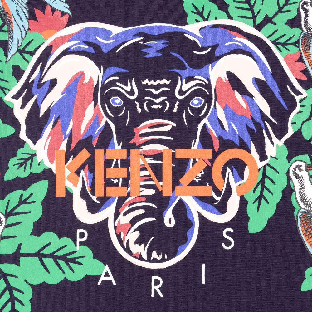 KENZO KIDS-Girls Blue Elephant Top | Childrensalon Outlet
