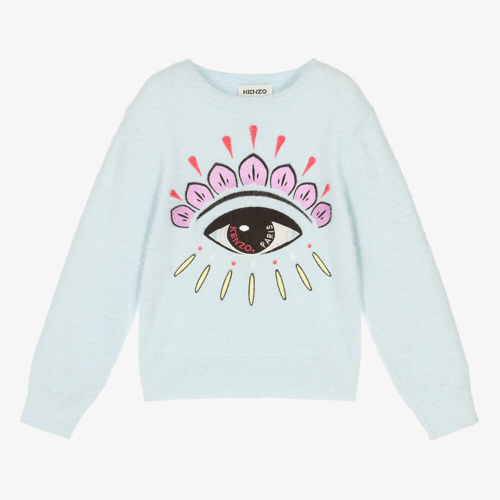 KENZO KIDS - Girls Blue Eye Sweater | Childrensalon