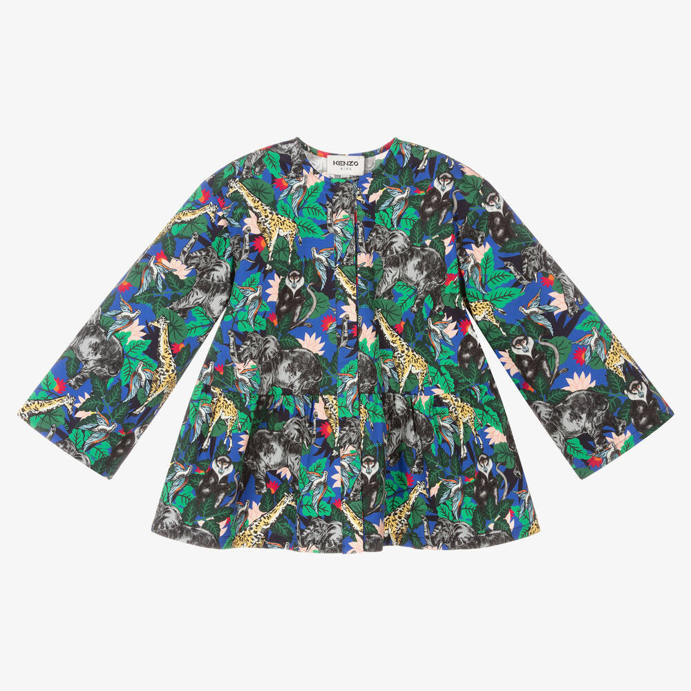 KENZO KIDS - Chemisier bleu jungle fille | Childrensalon