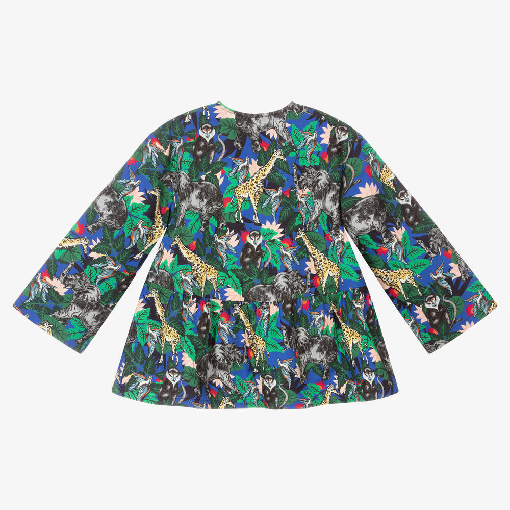 KENZO KIDS-Girls Blue Jungle Blouse | Childrensalon Outlet