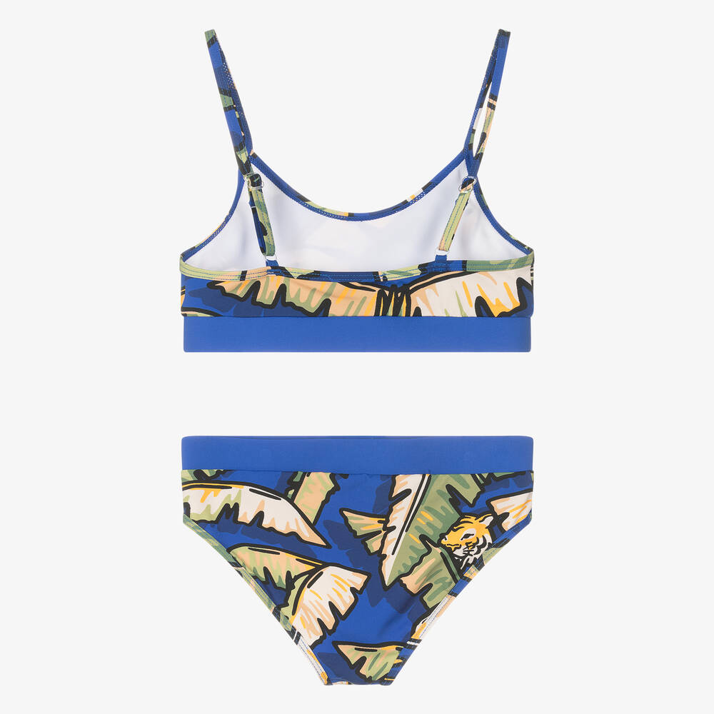 KENZO KIDS-Girls Blue Jungle Print Bikini | Childrensalon Outlet