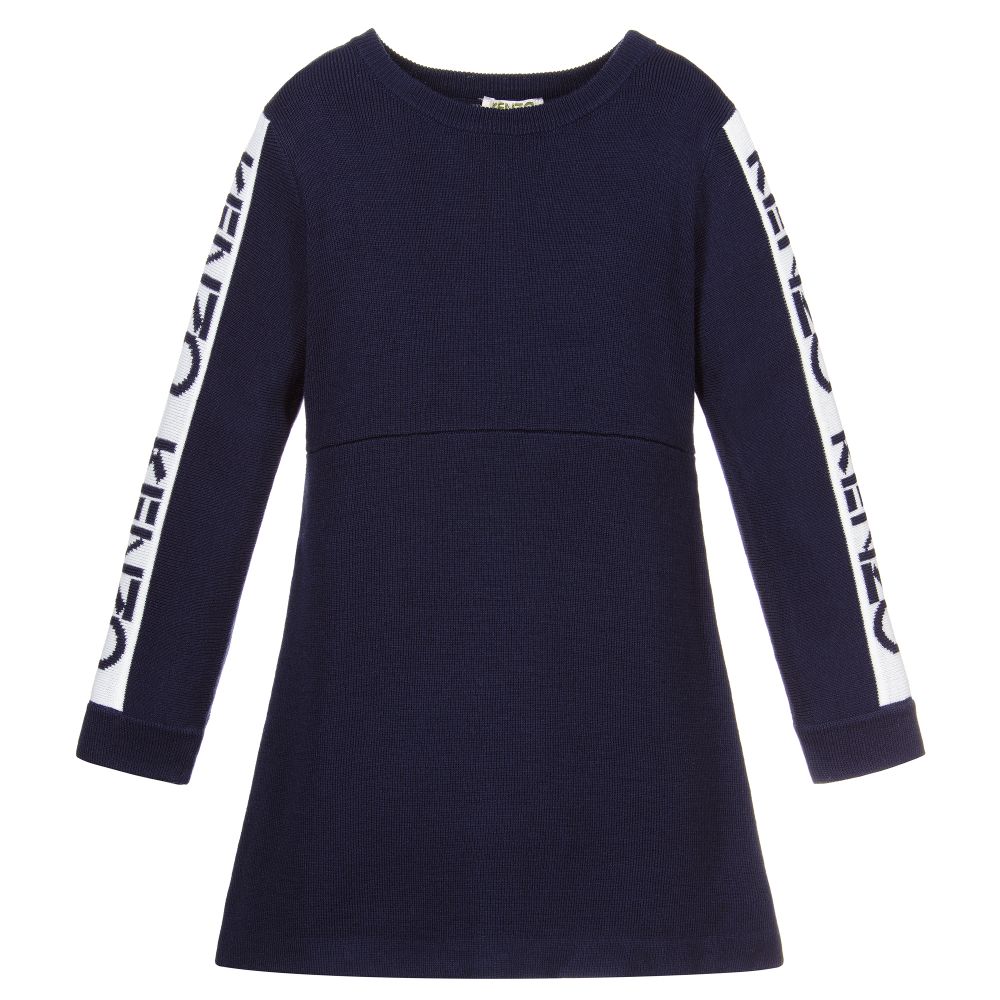 KENZO KIDS - Robe bleue en laine tricotée Fille | Childrensalon