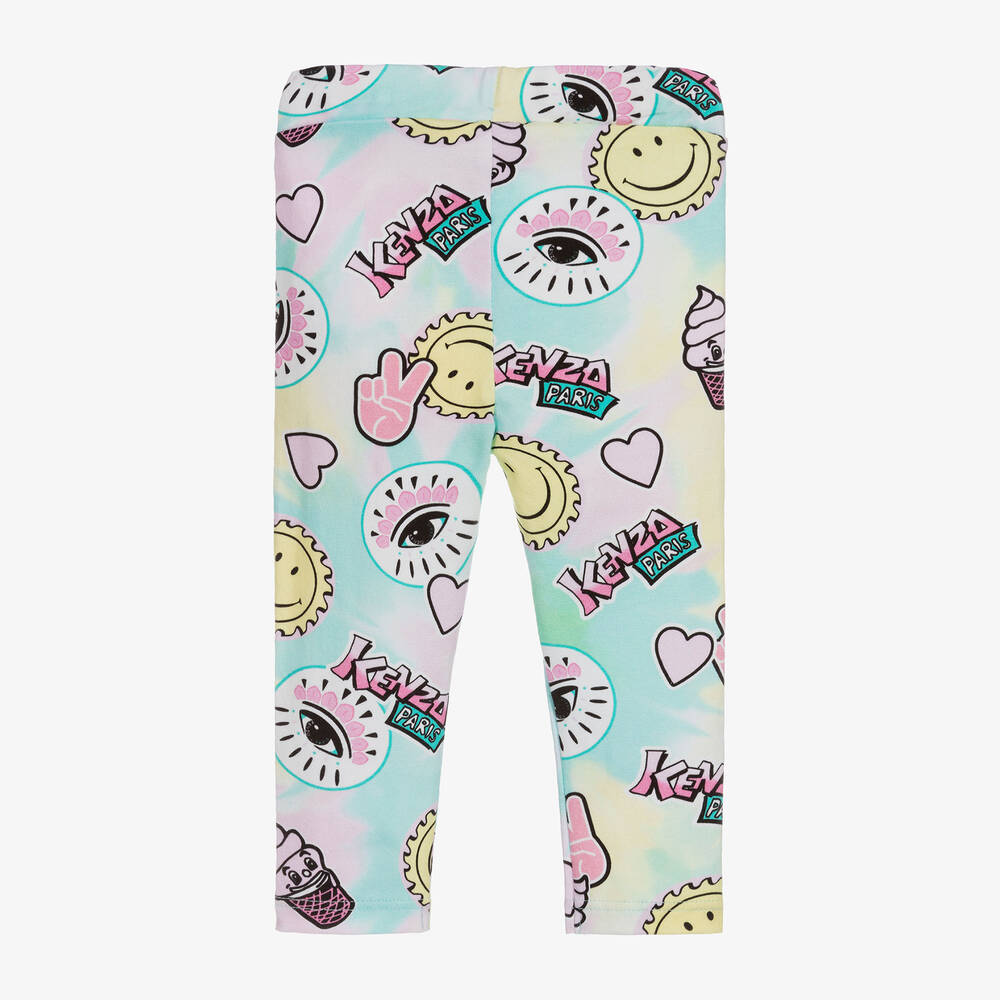 KENZO KIDS-Girls Blue & Pink Leggings | Childrensalon Outlet