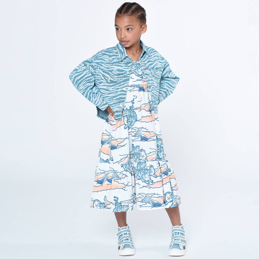 KENZO KIDS-Голубая джинсовая куртка в тигровую полоску | Childrensalon Outlet