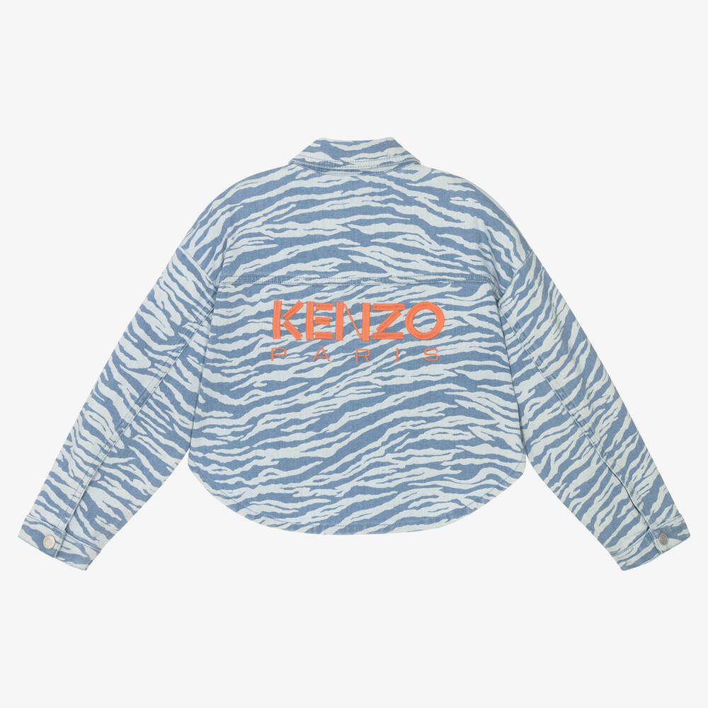 KENZO KIDS-Голубая джинсовая куртка в тигровую полоску | Childrensalon Outlet