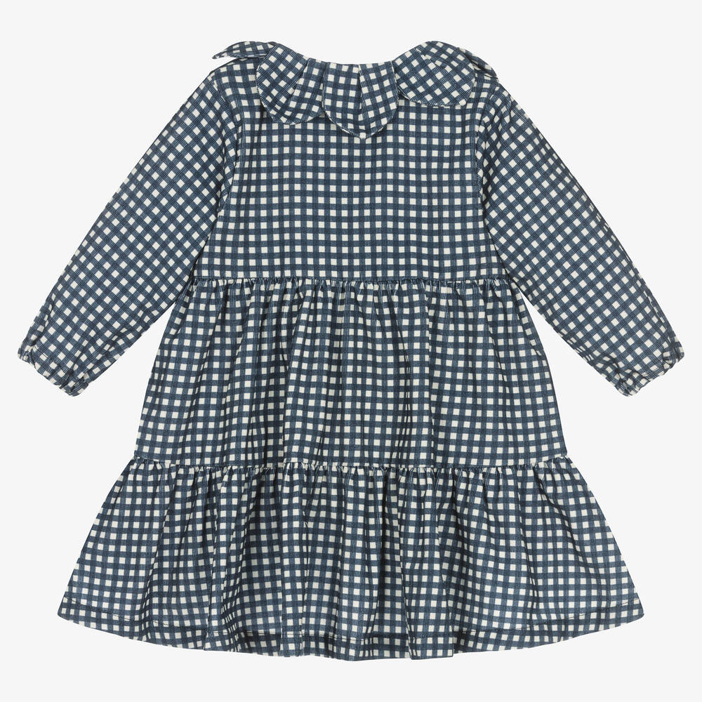 KENZO KIDS-Girls Blue & White Vichy Check Dress | Childrensalon Outlet