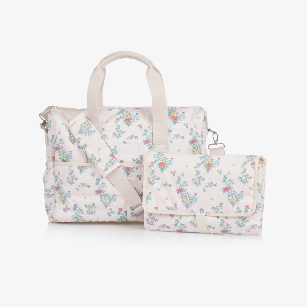 KENZO KIDS-Girls Blush Blossom Diaper Tote | Childrensalon Outlet