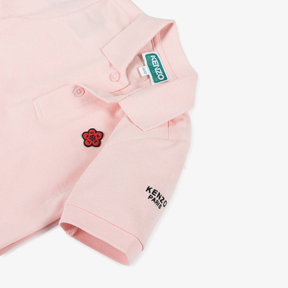 KENZO KIDS-Girls Blush Blossom Polo Top | Childrensalon Outlet