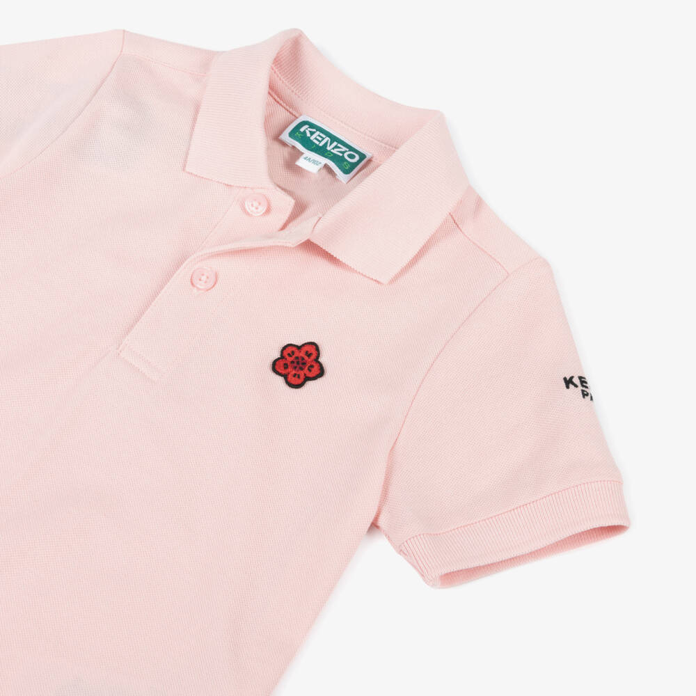 KENZO KIDS-Girls Blush Blossom Polo Top | Childrensalon Outlet