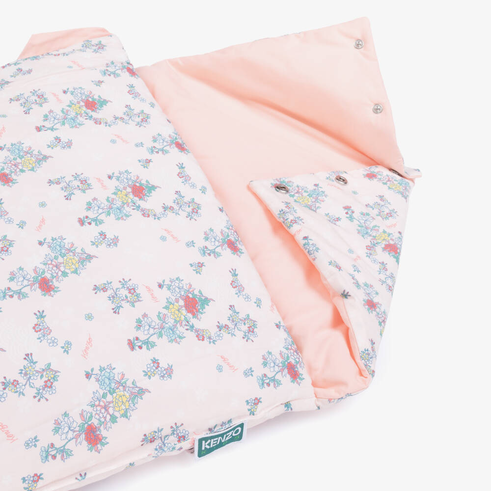 KENZO KIDS-Girls Blush Dual-Sided Cotton Cocoon | Childrensalon Outlet