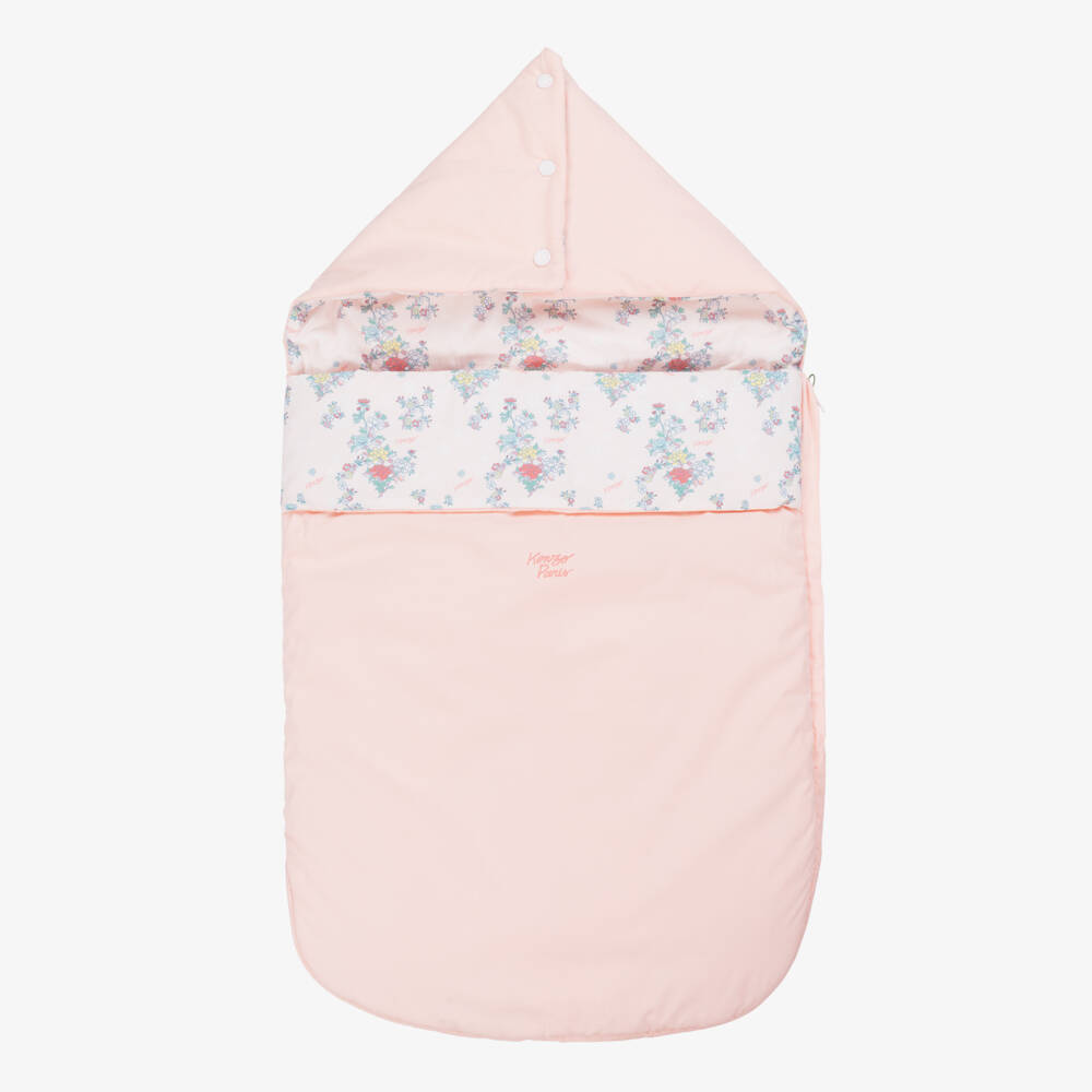 KENZO KIDS-Girls Blush Dual-Sided Cotton Cocoon | Childrensalon Outlet