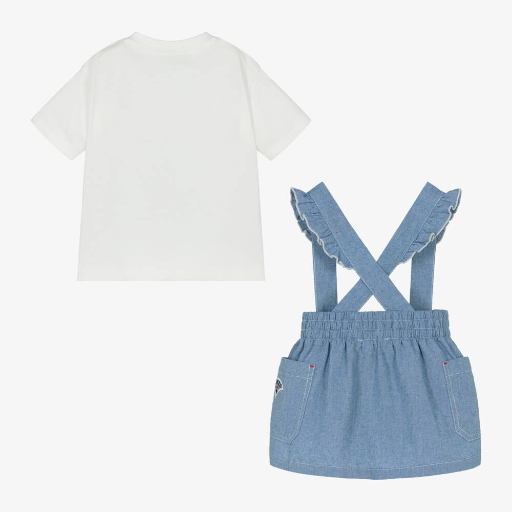 KENZO KIDS-Girls Chambray Skirt & Tee Set | Childrensalon Outlet