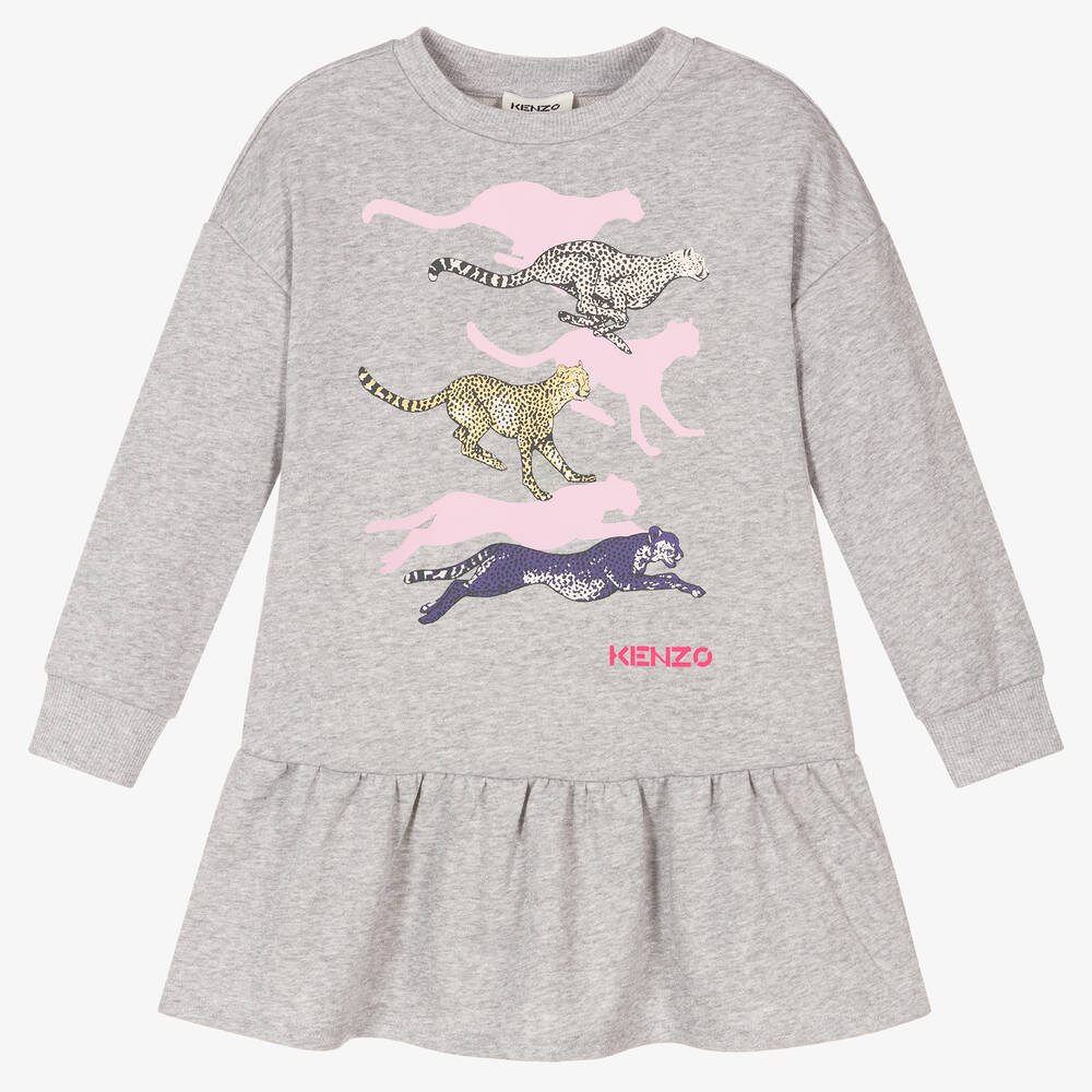 KENZO KIDS - Girls Cheetah Sweatshirt Dress | Childrensalon