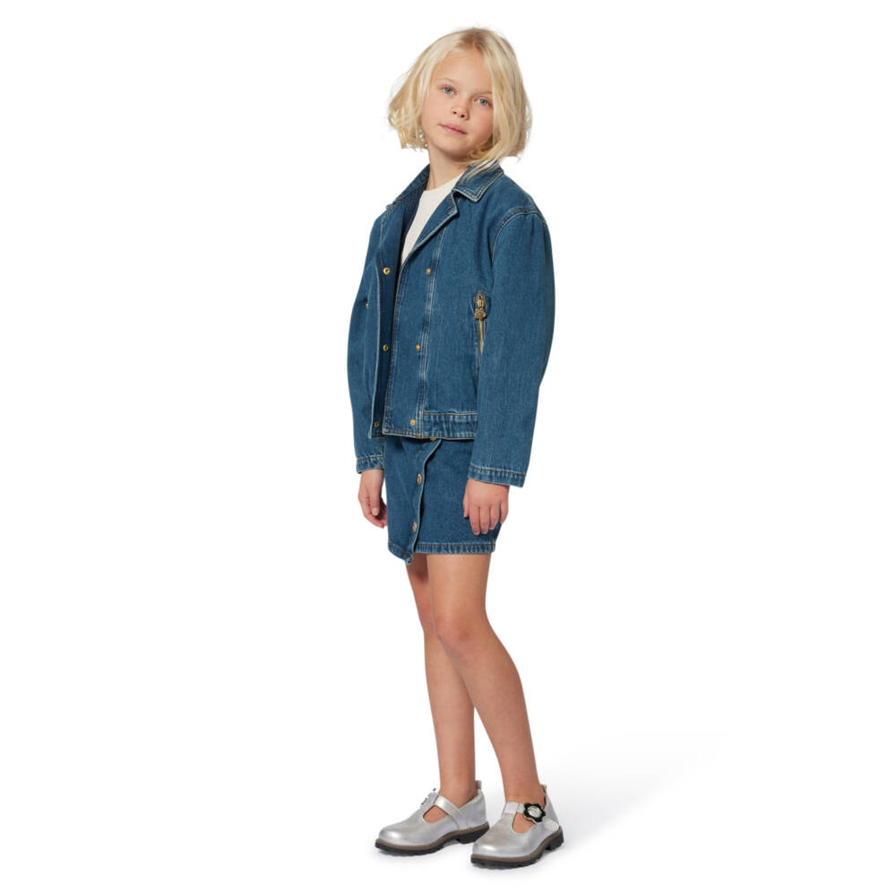KENZO KIDS-جاكيت دنيم كلاسيكي أزرق للبنات | Childrensalon Outlet