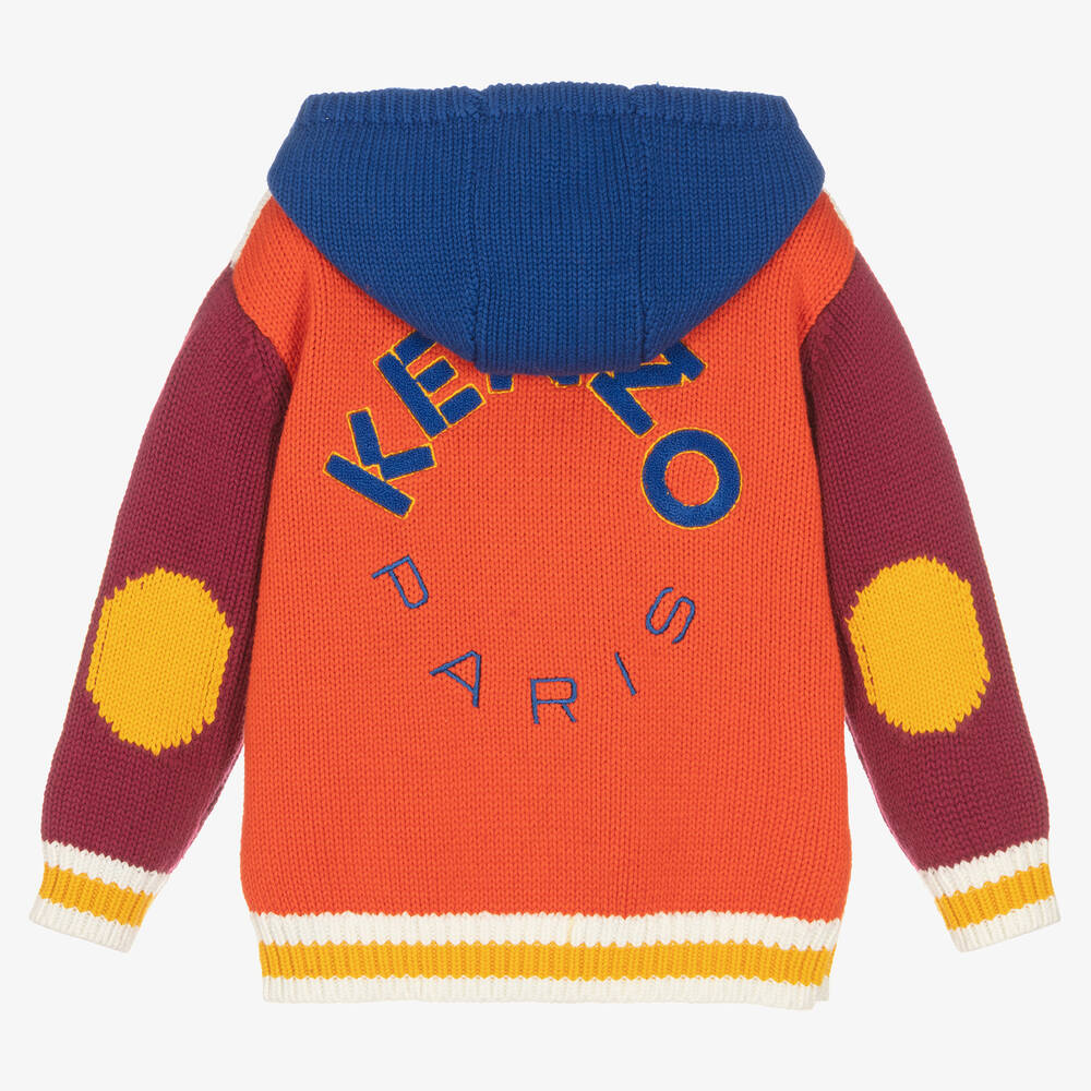 KENZO KIDS-Girls Colourblock Knitted Zip-up Hoodie | Childrensalon Outlet