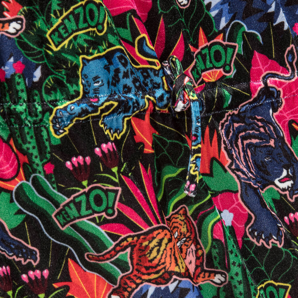 كينزو كيدز-فستان مخمل بطبعة مُلونة | Childrensalon Outlet