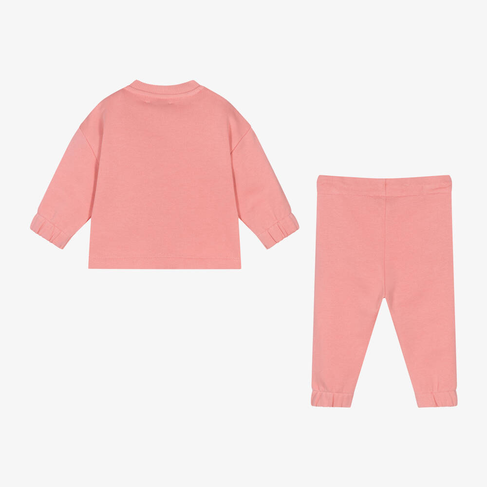 KENZO KIDS-Girls Coral Cotton Jogger Set | Childrensalon Outlet
