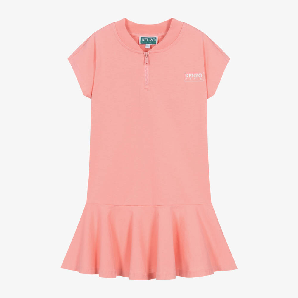 KENZO KIDS-Girls Coral Organic Jersey Dress | Childrensalon Outlet