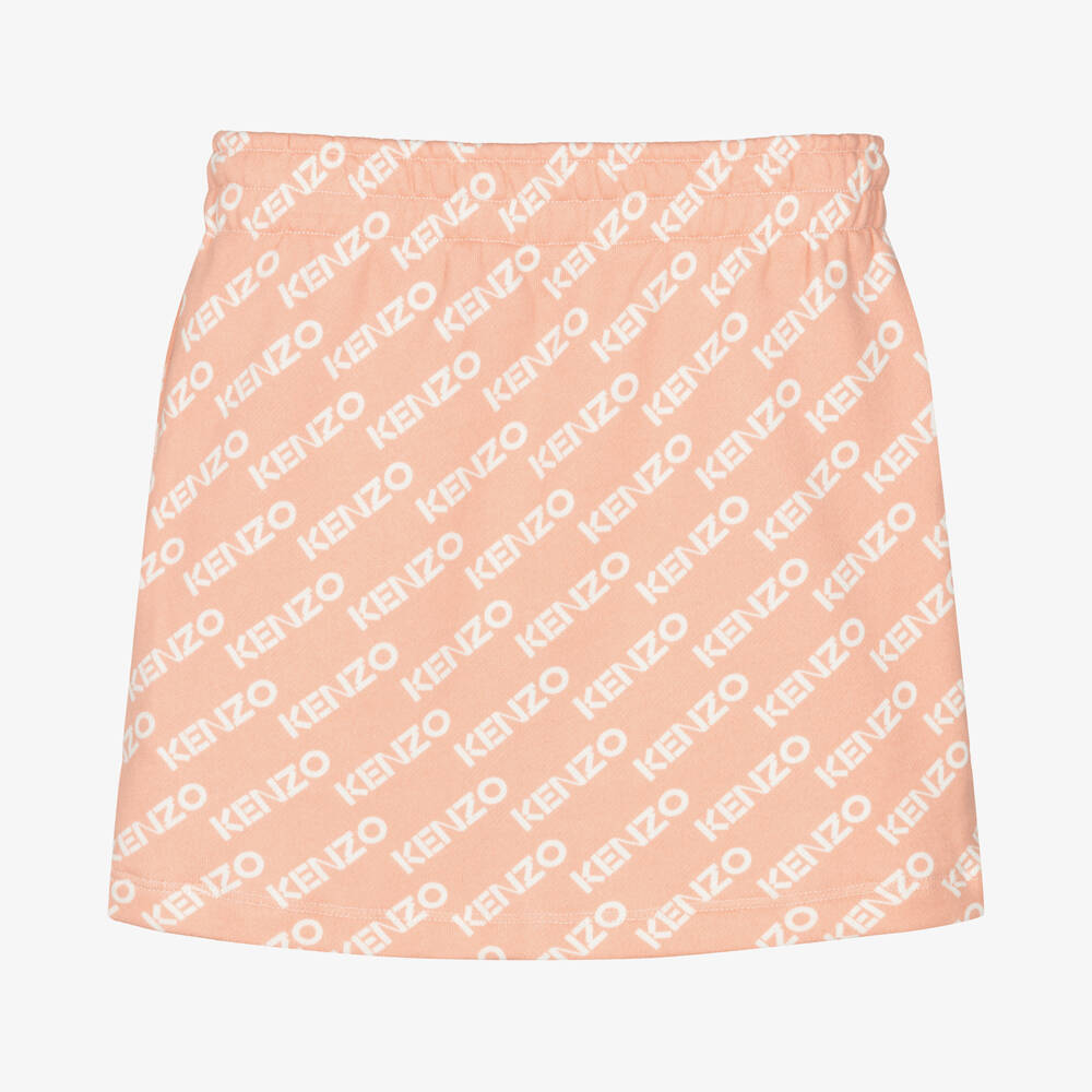 KENZO KIDS-Girls Coral Pink Cotton Jersey Skirt | Childrensalon Outlet