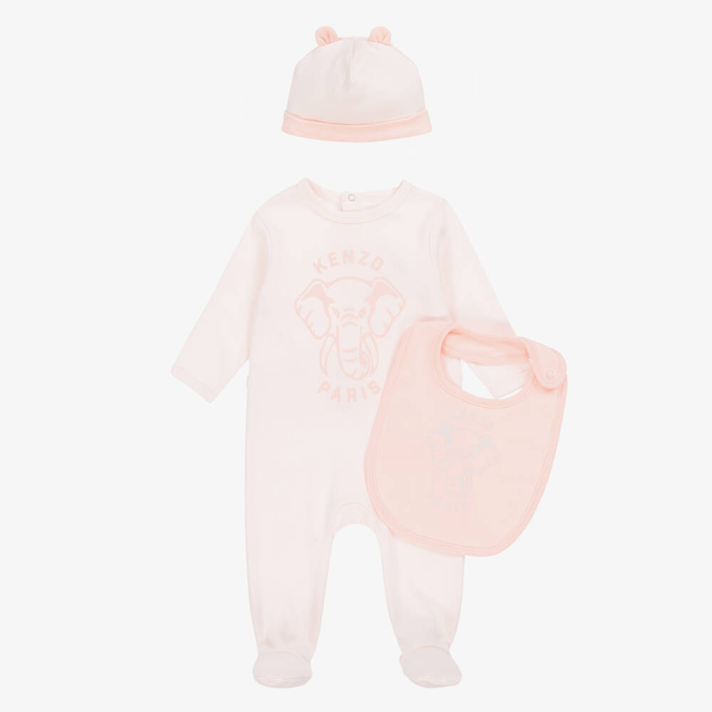 KENZO KIDS-Girls Cotton Pink Elephant Ensemble | Childrensalon Outlet