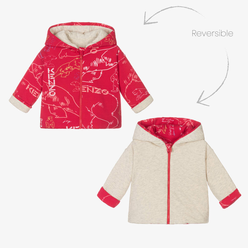 KENZO KIDS - Girls Cotton Reversible Jacket | Childrensalon