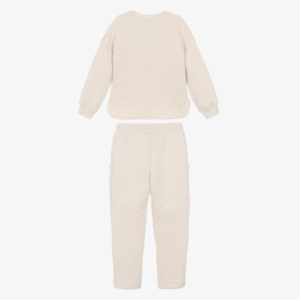 KENZO KIDS-طقم مبطن عاجي دافئ للبنات | Childrensalon Outlet