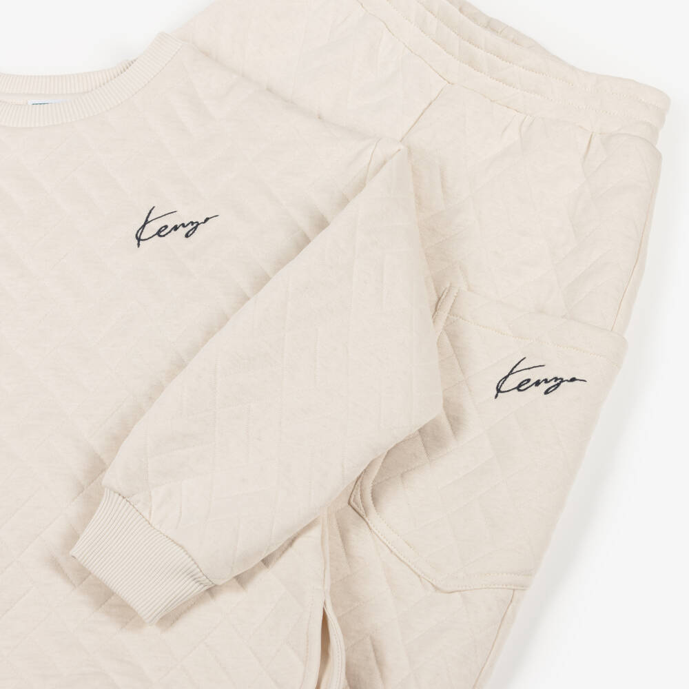 KENZO KIDS-طقم مبطن عاجي دافئ للبنات | Childrensalon Outlet