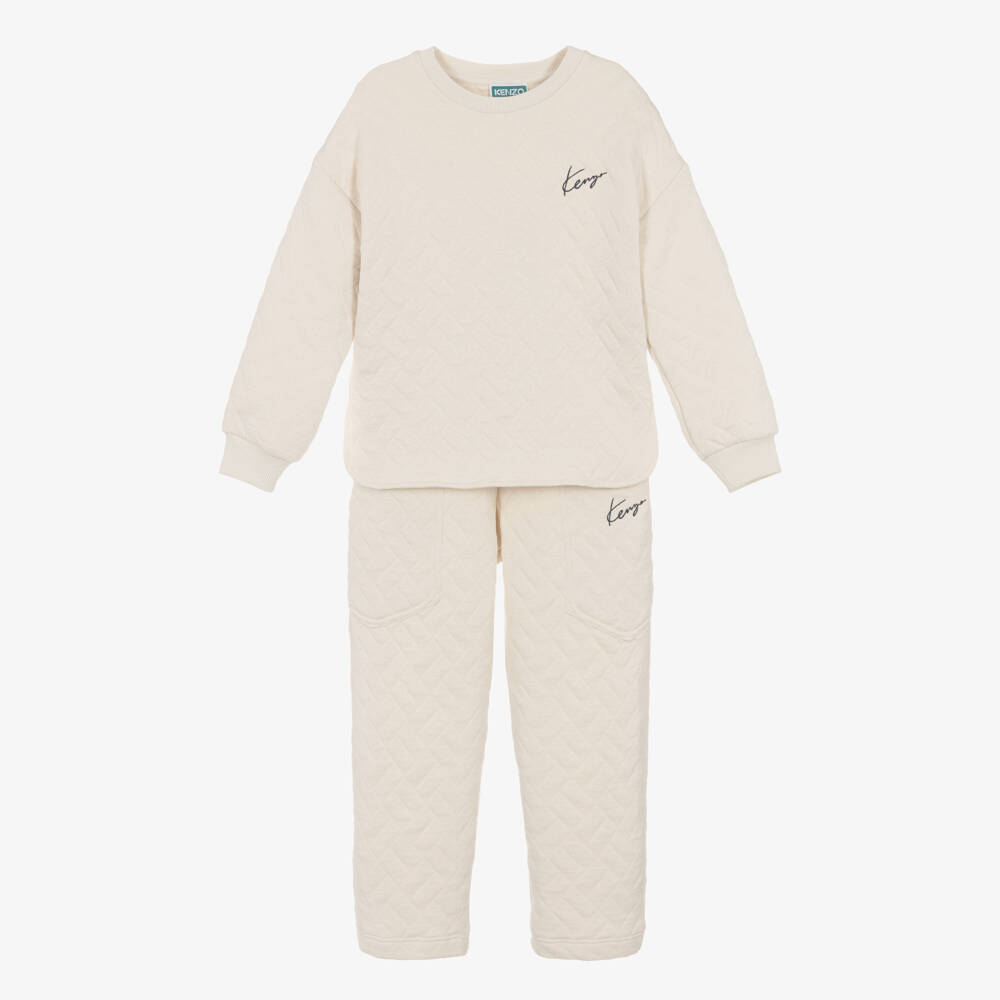 KENZO KIDS-طقم مبطن عاجي دافئ للبنات | Childrensalon Outlet