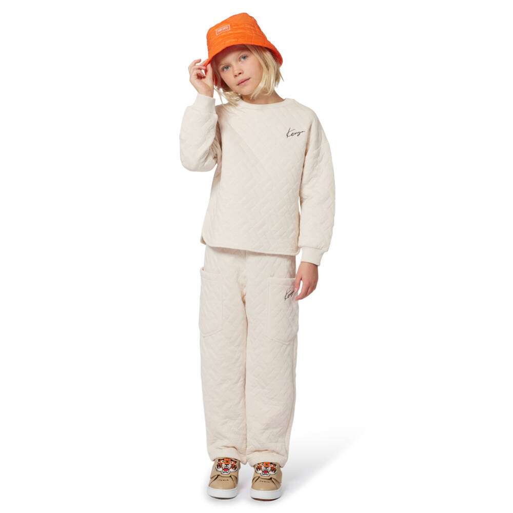 KENZO KIDS-طقم مبطن عاجي دافئ للبنات | Childrensalon Outlet