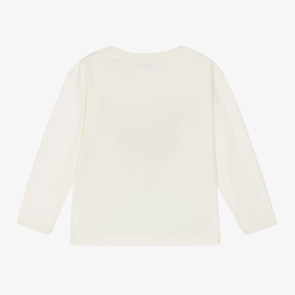 KENZO KIDS-توب قطن لون عاجي بشعار الماركة للبنات | Childrensalon Outlet