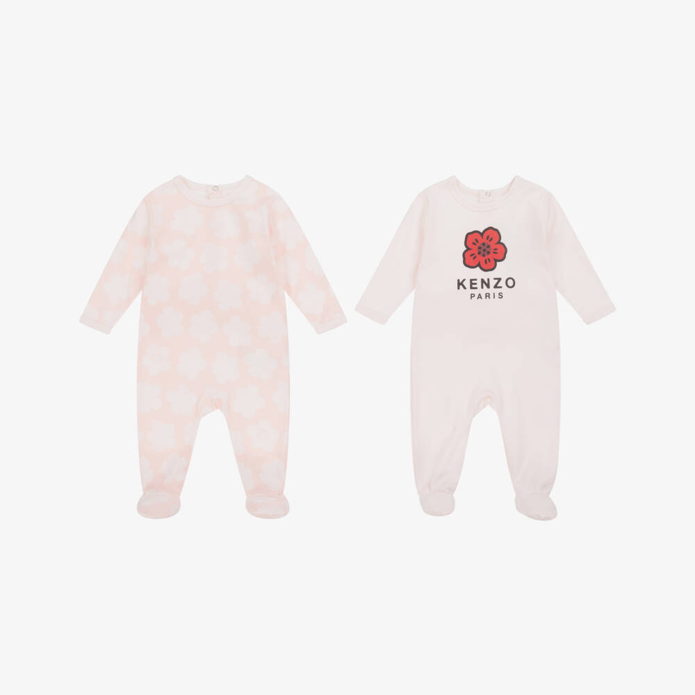 KENZO KIDS-Girls Delightful Pink Floral Sleepsuits Duo | Childrensalon Outlet