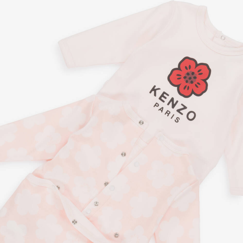 KENZO KIDS-Girls Delightful Pink Floral Sleepsuits Duo | Childrensalon Outlet