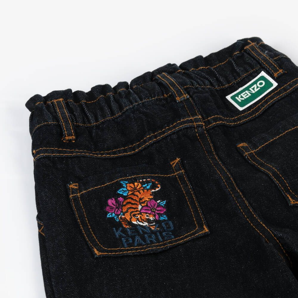 KENZO KIDS-Синие широкие джинсы для девочек | Childrensalon Outlet