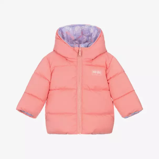 KENZO KIDS-Girls Dual-Tone Reversible Hooded Puffer | Childrensalon Outlet