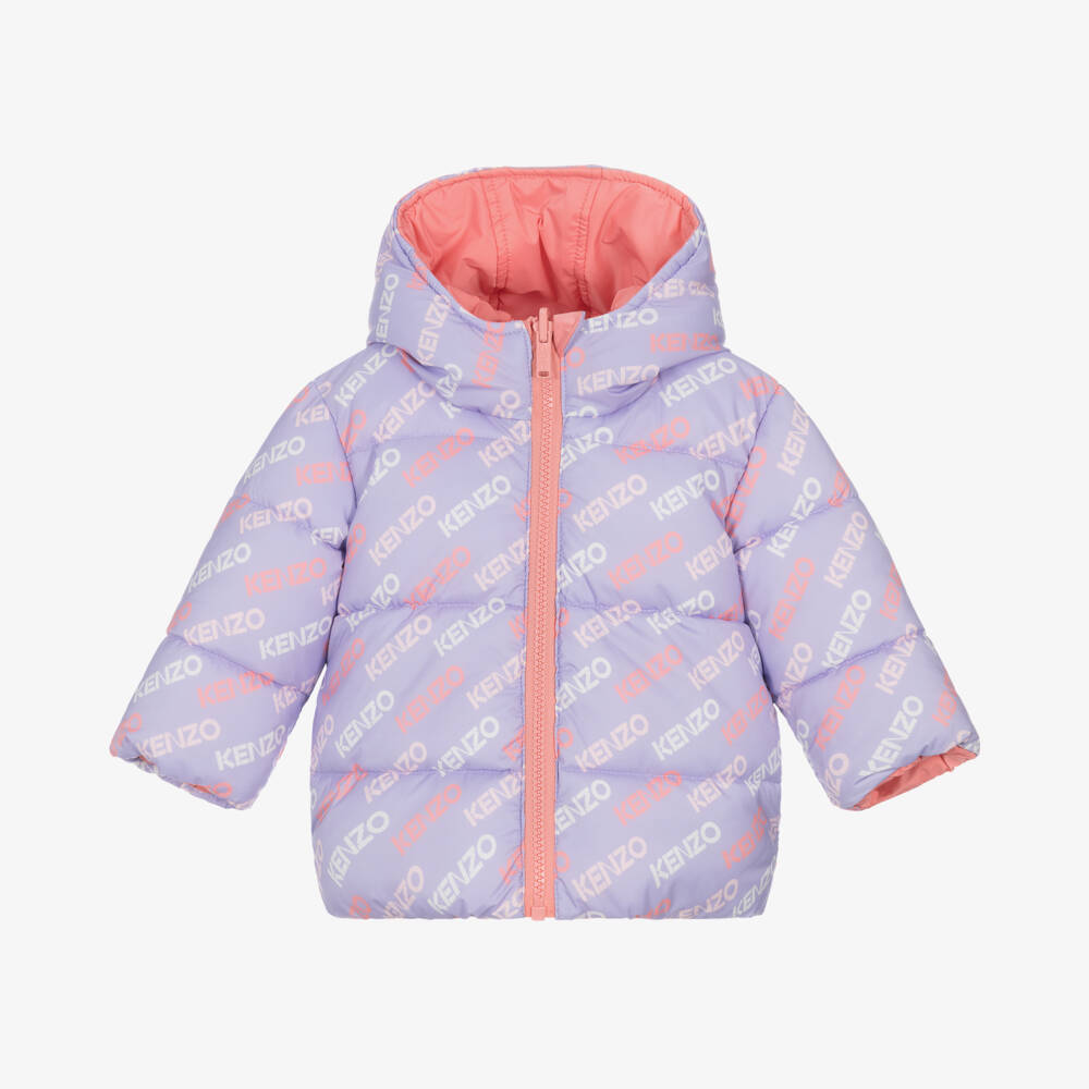 KENZO KIDS-Girls Dual-Tone Reversible Hooded Puffer | Childrensalon Outlet
