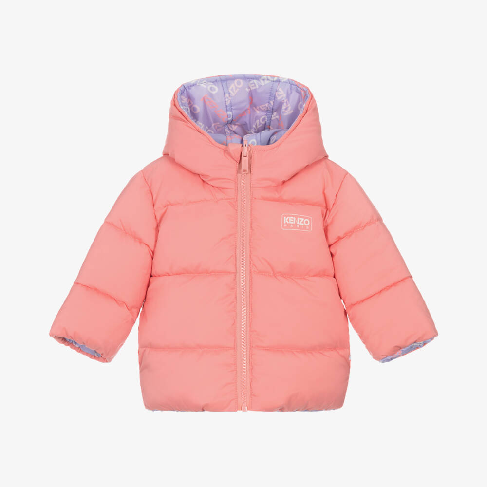 KENZO KIDS-Girls Dual-Tone Reversible Hooded Puffer | Childrensalon Outlet