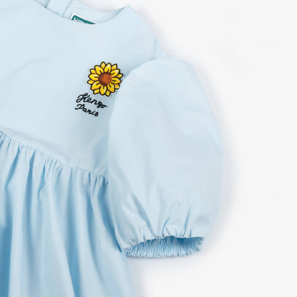 KENZO KIDS-Girls Embrace Blue Sunflower Frock | Childrensalon Outlet