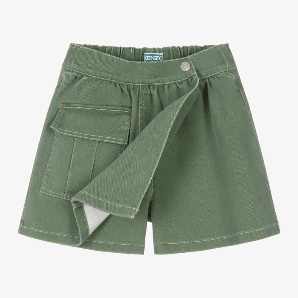 KENZO KIDS-Girls Emerald Stretch Denim Skort | Childrensalon Outlet