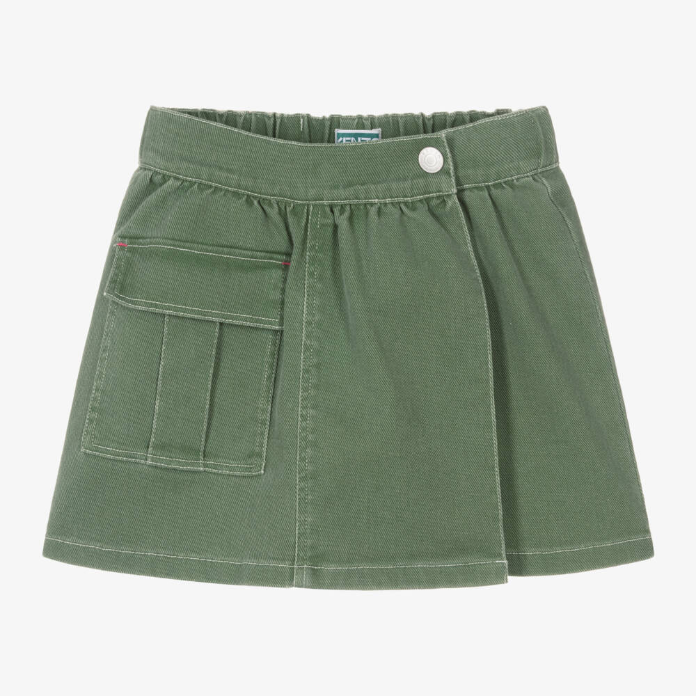 KENZO KIDS-تنورة شورت مطاطية زمردية للبنات | Childrensalon Outlet