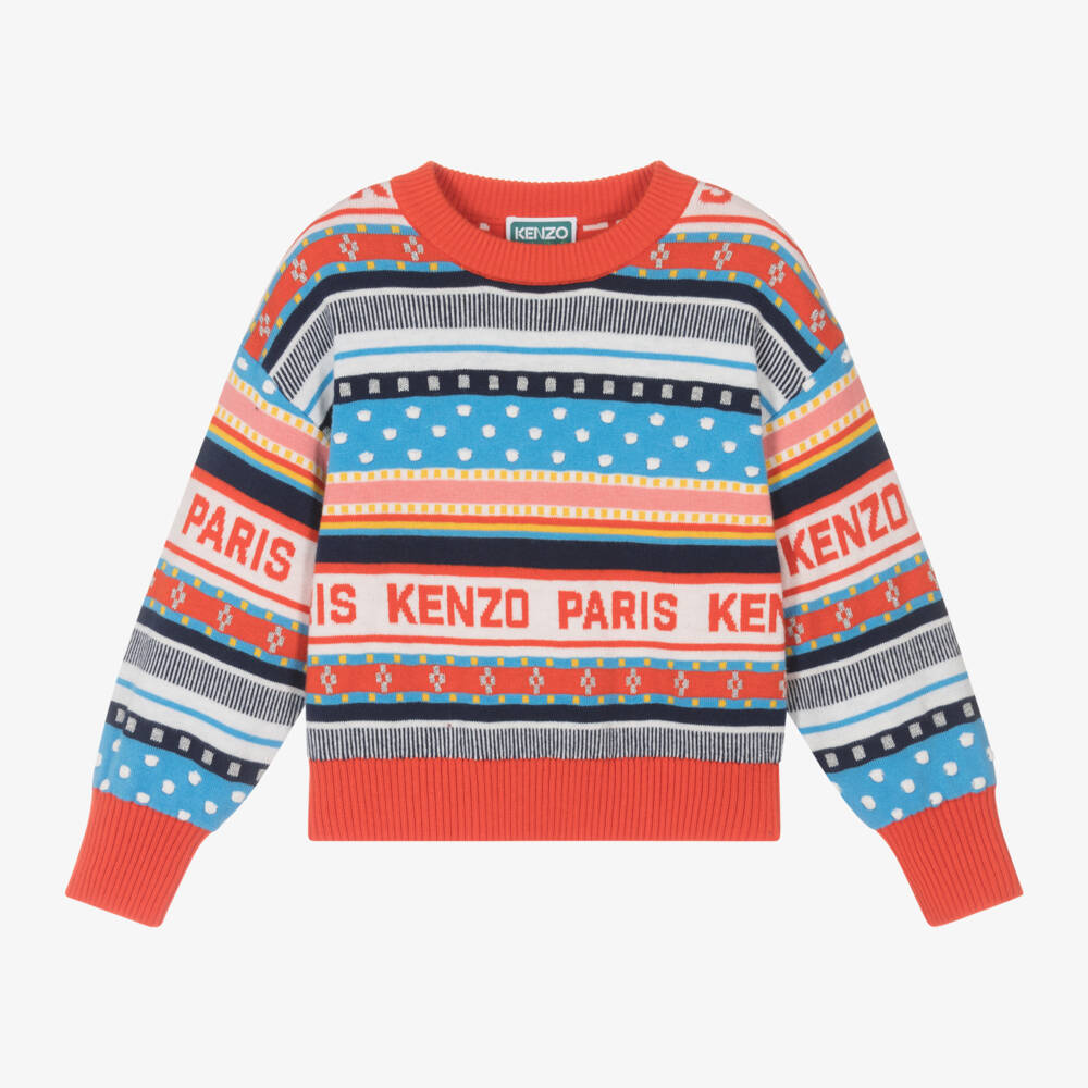 KENZO KIDS-Girls Festive Red Knit Jumper | Childrensalon Outlet