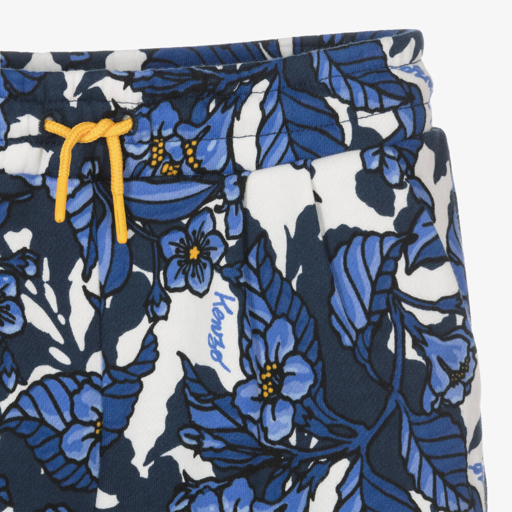 KENZO KIDS-Girls Floral Blue Cotton Trousers | Childrensalon Outlet