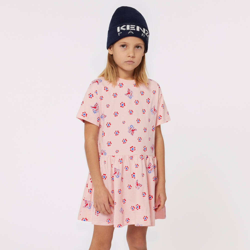 KENZO KIDS-Girls Floral Cotton Jersey Dress | Childrensalon Outlet