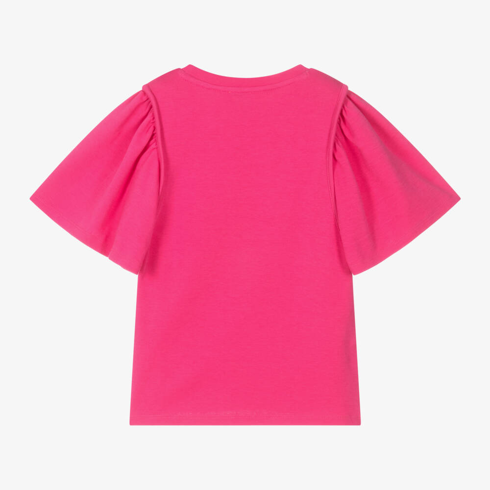 KENZO KIDS-Girls Flutter Sleeve Pink Tee | Childrensalon Outlet