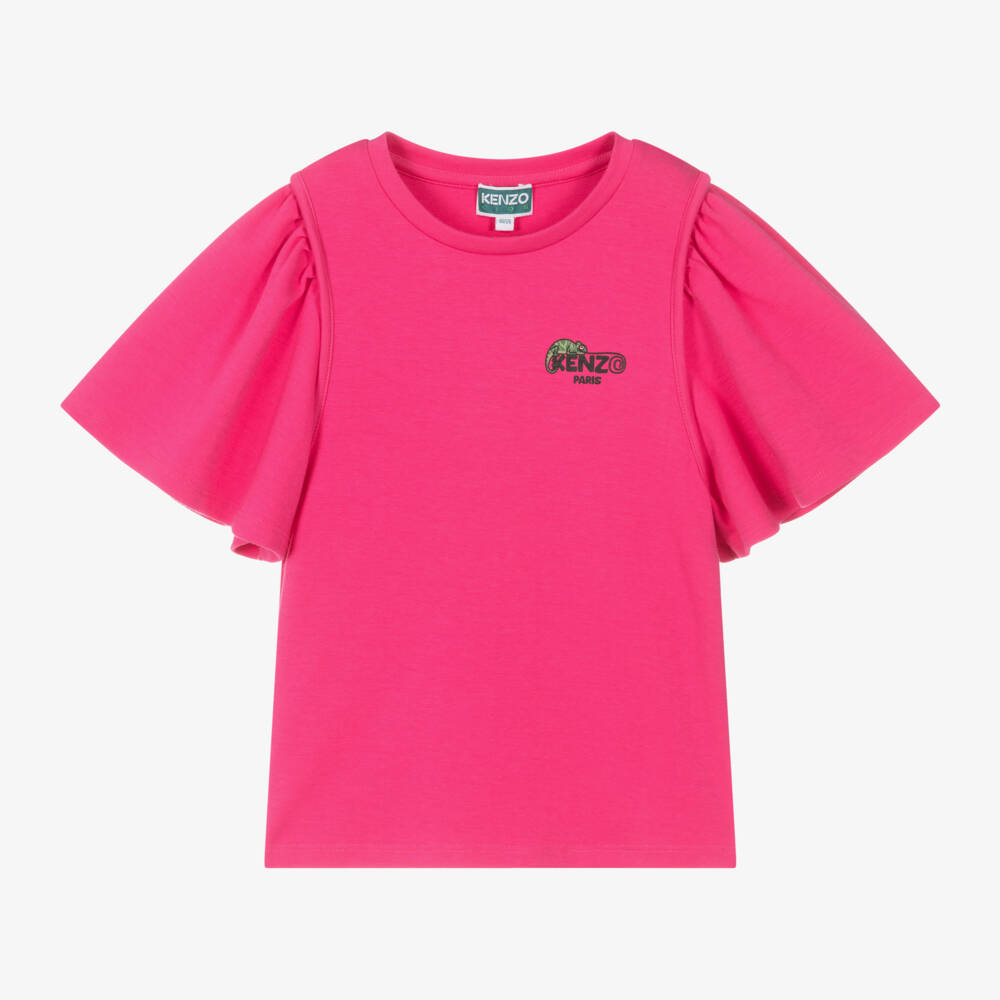 KENZO KIDS-Футболка с крылышками розовая для девочек | Childrensalon Outlet