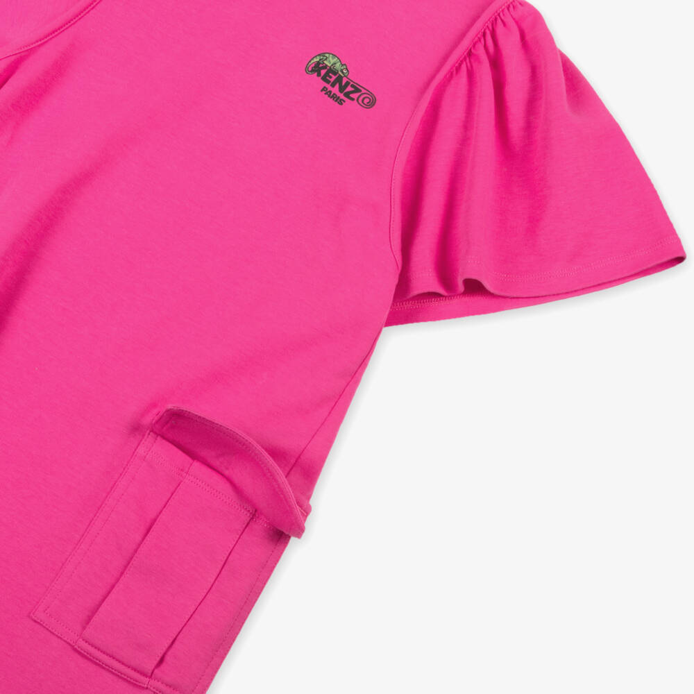 KENZO KIDS-Girls Fuchsia Cotton Jersey Frock | Childrensalon Outlet